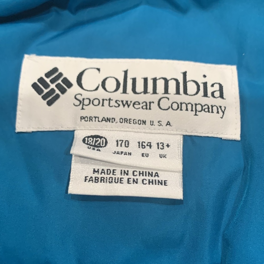 Columbia Boys Size 18/20 heavy down Winter Jacket Blue - Picture 5 of 12